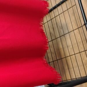 Wool lined straight skirt with fringed hem